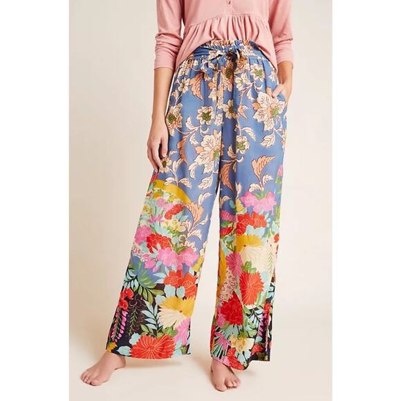 Anthropologie Pants - Anthropologie Leilani Floral Paperbag Wide Leg Pants Resort Wear Vacation XS